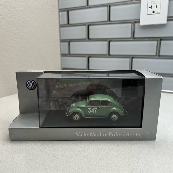 Volkswagen Model Car VW Beetle Bug Scale 1/43 Mille Miglia #347 1954 Green - Picture 3 of 14